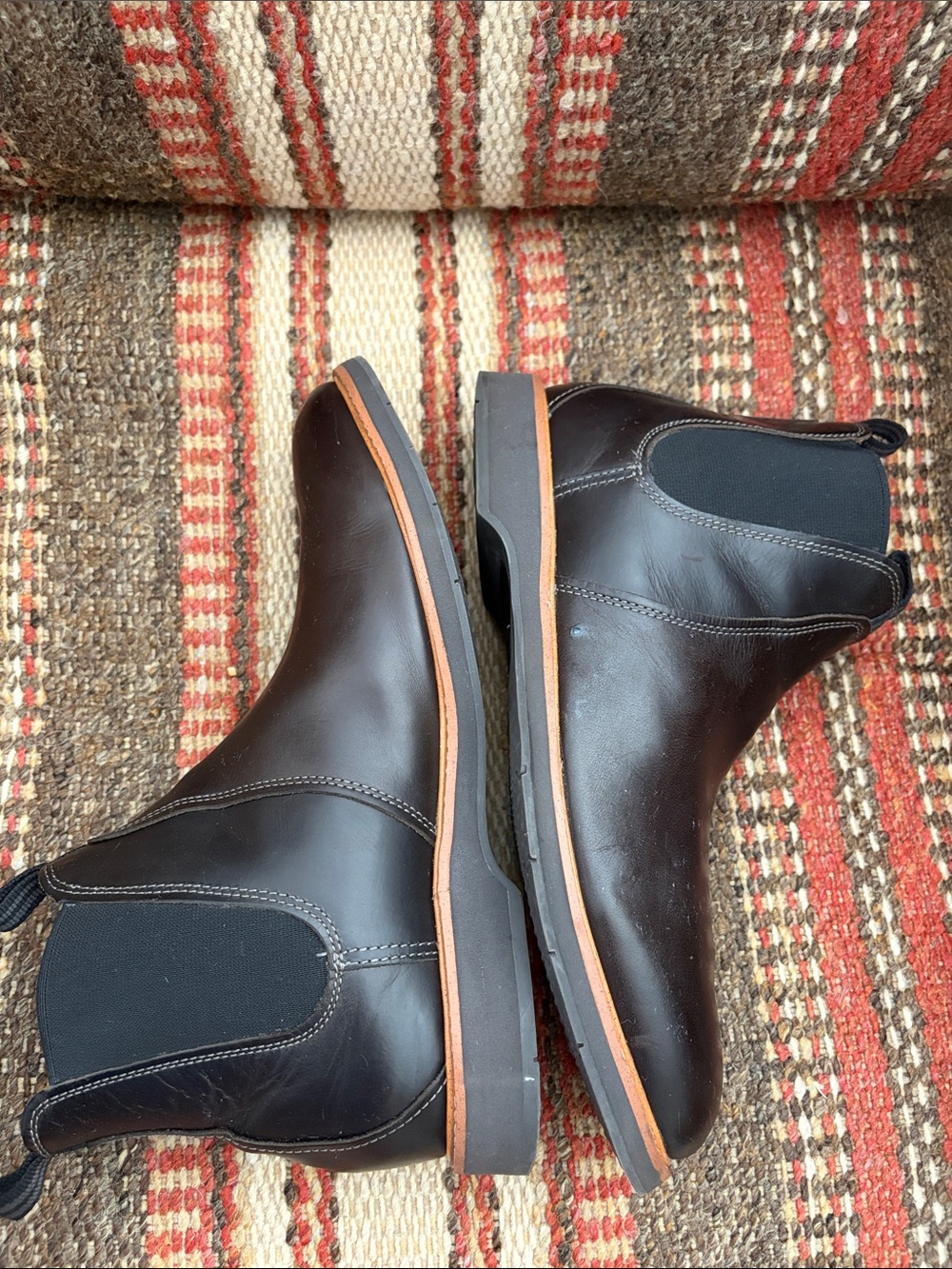 Cole Haan Men's Dark Brown Leather Chukka Boots with Black Elastic